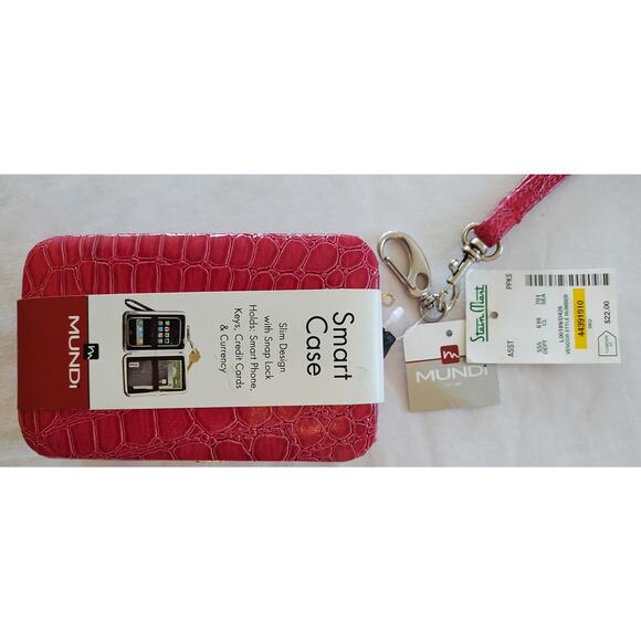 Mundi Smart Phone Croco Wristlet Case, Pink - Picture 1 of 9